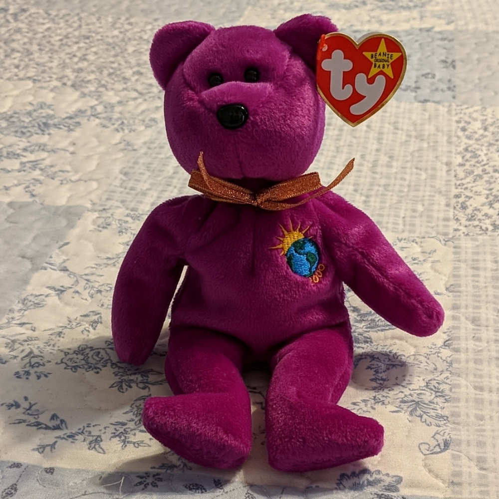 💖💜 Millennium bear Ty beanie baby
